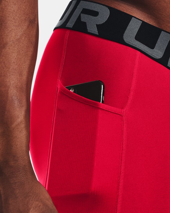 Men's HeatGear® Armour Compression Shorts, Red, pdpMainDesktop image number 3